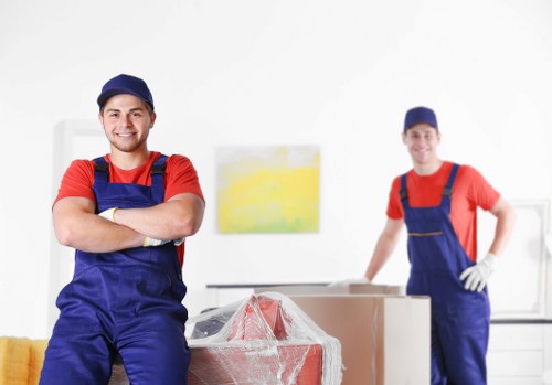 Office relocation planning in Enfieldlock with business equipment and moving boxes