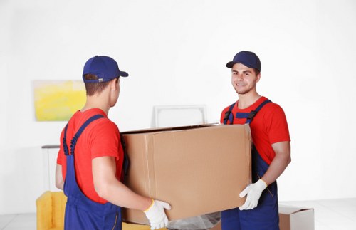 Professional movers planning access and parking for an Enfieldlock property