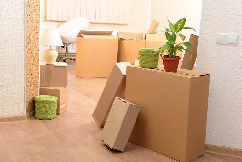 Prepared boxes and furniture ready for a local move