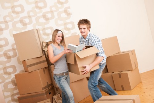 Local transfer station handling recyclable materials from a moving van